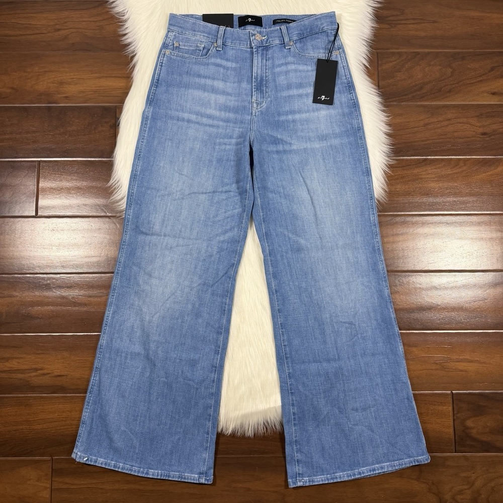 7 For All Mankind Women's Size 29 Charleston Lotta Wide Leg Cropped Denim Jeans